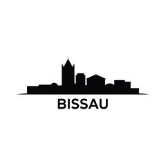 Fototapeta premium Bissau city silhouette against a white background graphic vector illustration