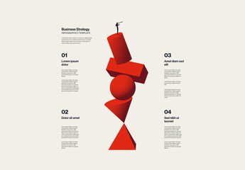 Business Strategy and Growth Balance Infographic Template Minimal Illustration