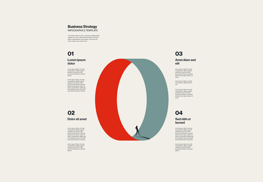 Business Strategy and Process Infographic Template with Mobius Circle