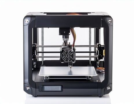 consumer grade 3d printer machine compact modern design isolated on white background