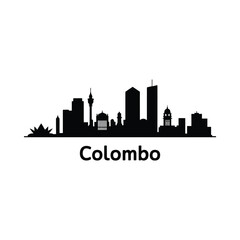 Obraz premium Colombo skyline silhouette on white background cityscape