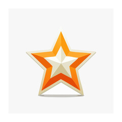 Obraz premium 3D Rendered Star Icon with Orange and White Layers