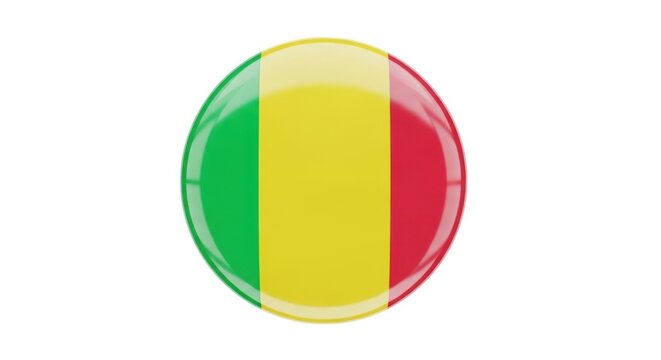 Malian flag with green yellow and red vertical stripes