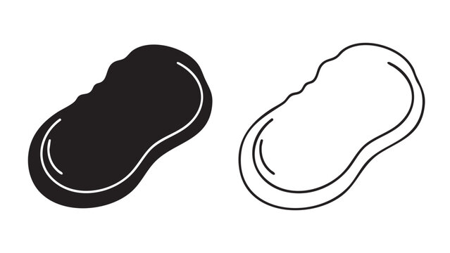 chicken drumstick icon with outline and silhouette style
