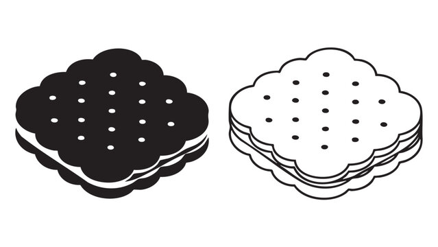 cookies with dots on top in black and white