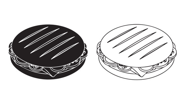 coin silhouette with ornate ribboned border and stripes