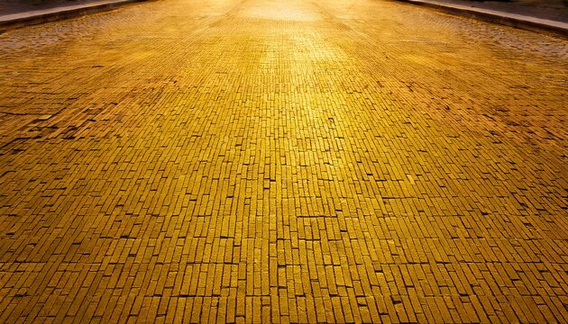 background texture of a yellow brick road leading into the distance