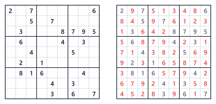 Sudoku puzzle 9x9 expert level for adults printable with answers A4