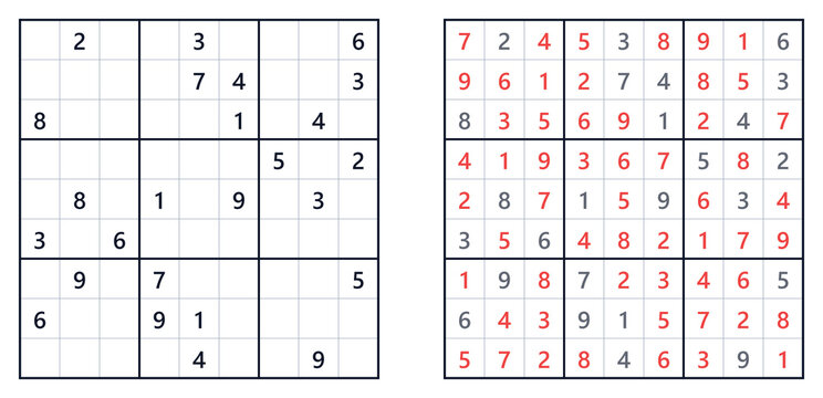 Sudoku puzzle 9x9 expert level for adults printable with answers A4