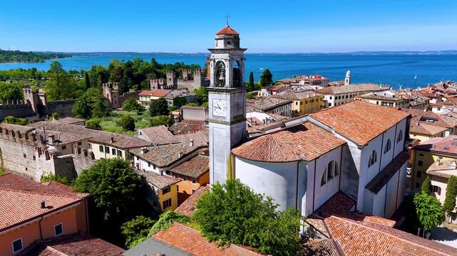 View of Lazise on the shore of Lake Garda, Italy
