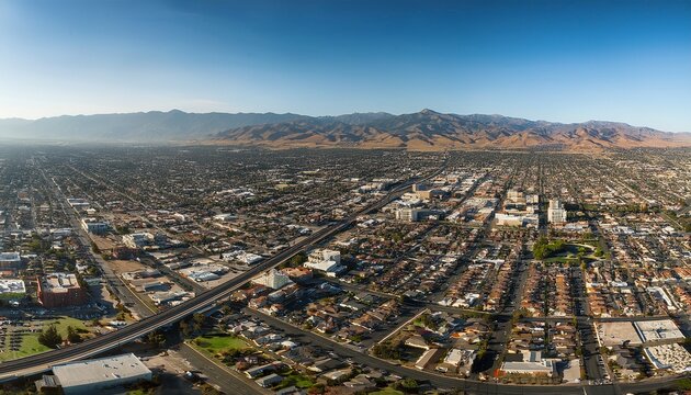 aerial helicopter view of camarillo california cityscape landscape panorama
