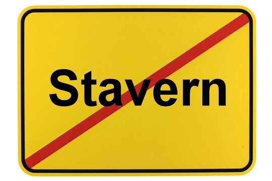 Illustration eines Ortsschildes der Gemeinde Stavern in Niedersachsen	
