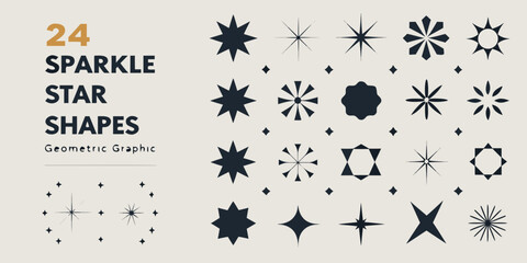 Sparkle Star Shapes Collection Geometric Vector Illustration © Sanjoy