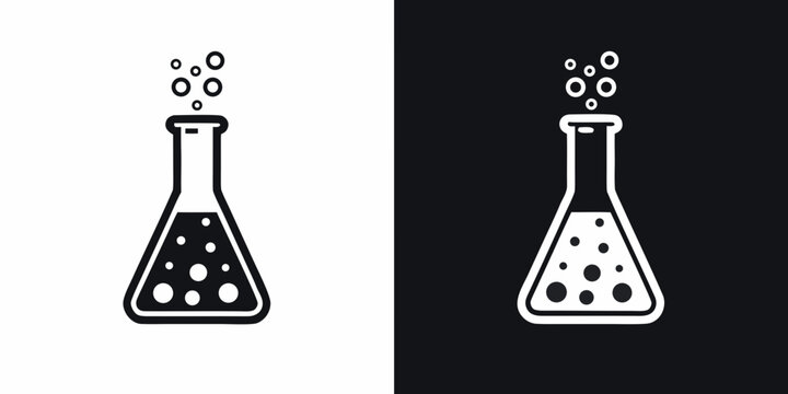 Erlenmeyer Flask Icon Black And White Silhouette Design