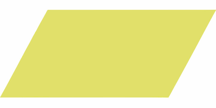 Yellow parallelogram shape on a white background simple geometric design
