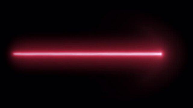 Abstract Red Glowing Laser Beam Line Effect on Dark Background.