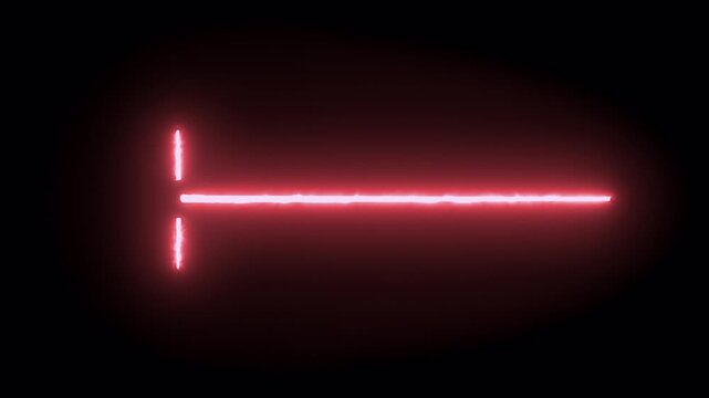 Glowing Red Laser Light Beam Effect on Dark Background.