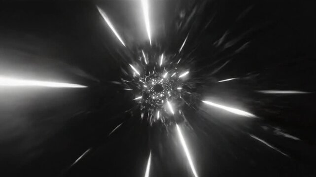 Abstract space tunnel travel with bright star lights and dark vortex in cosmos universe