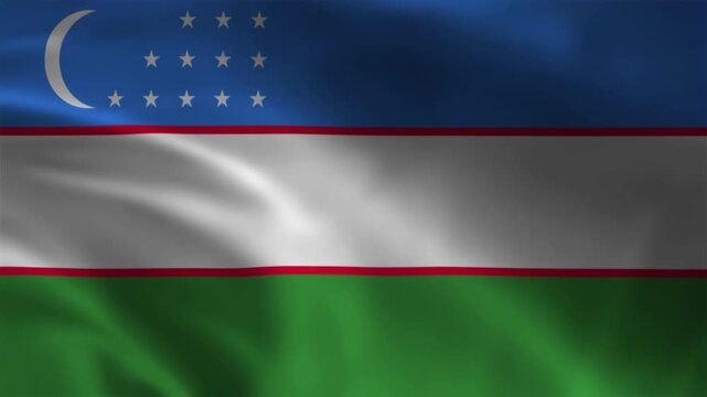 Uzbekistan Flag Animation 4K | Uzbek National Flag Waving Background Loop