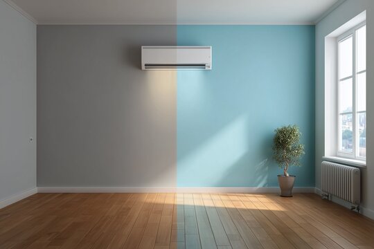 Air conditioner cooling room comparison concept
