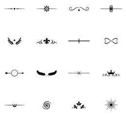 Obraz premium Vintage Decorative Ornament Elements and Heraldic Symbols Collection
