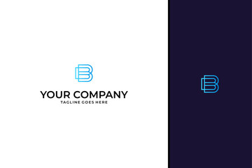 Modern Letter B Logo Design Template - Minimalist Double B Monogram Vector for Tech and Corporate Branding © Rusa