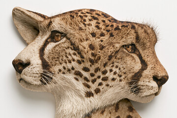 Fototapeta premium Stunning Cheetah Portrait: Close-up of Endangered Big Cat in Natural Habitat for Biodiversity and Conservation Awareness