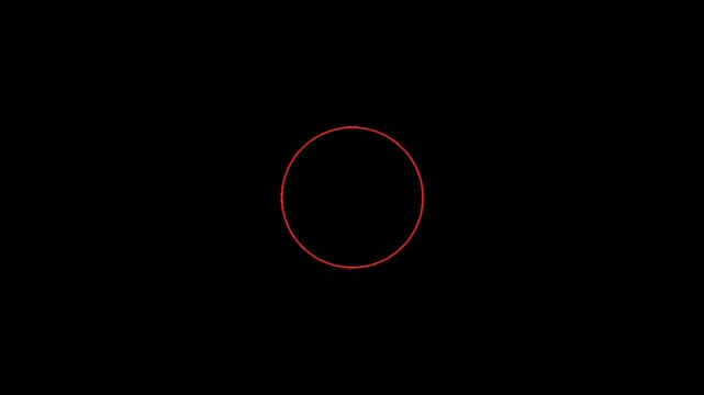 A simple red circle on a black background with no other objects or details present in the scene