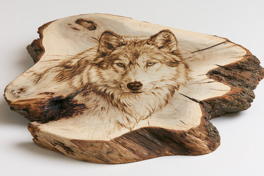 Handcrafted Wolf Wood Carving: Unique Rustic Wall Art for Nature Lovers and Home Decor