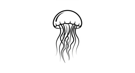 Black and white jellyfish drawing. © Muhamad
