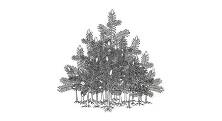 Group of Evergreen Trees Standing Together. © Keonho