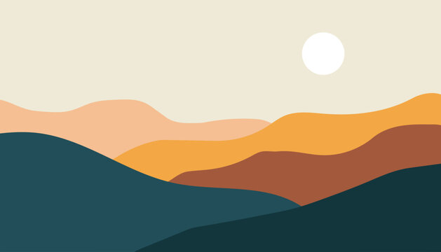 Abstract warm sunset landscape scenic halftone background pattern texture vector bundle collection set modern graphic design template
