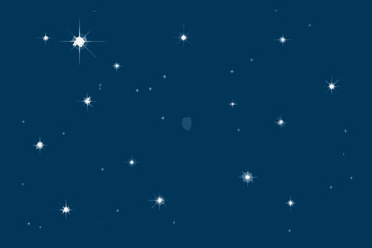 Star field with celestial body dark blue vector illustration