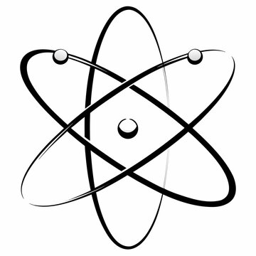 Atomic Structure Icon A Classic Scientific Symbol On White Background