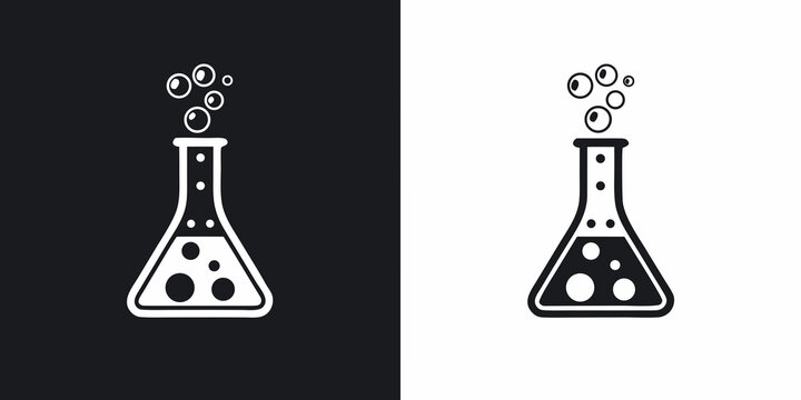 Erlenmeyer Flask Icon Black And White Dual Tone Design