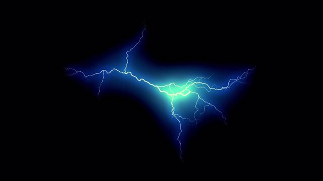 Dynamic electric spark discharge animation on dark background.