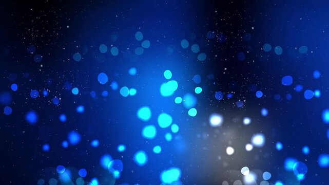 Abstract glowing hexagonal lights on dark blue background