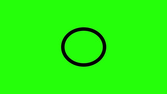 Clean 4K horizontal video showing an empty circle professional dry clean instruction silhouette bouncing. High quality apparel maintenance asset.