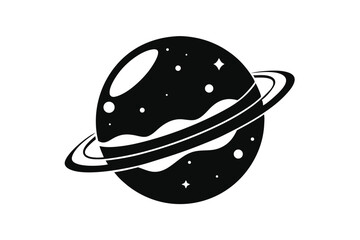 Fototapeta premium planet space silhouette line art vector illustration