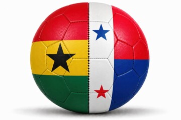 Fototapeta premium soccer ball with flags of ghana and panama