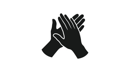 Obraz premium Clapping hands silhouette against a white background