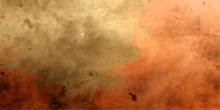 An aged vintage paper canvas featuring an old orange and yellow watercolor grunge pattern background with a fiery textured paint design
