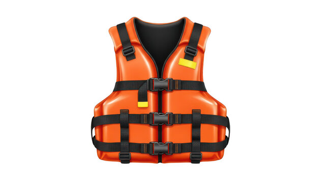 Orange life jacket vest for safety on water activities
