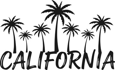 Obraz premium California Palm Tree Svg, Summer Beach Design Svg
