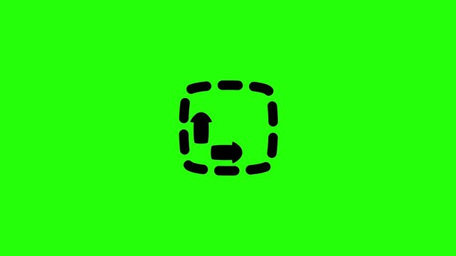 Premium 4K motion graphic of a dashed square line border selection area silhouette bouncing. Ideal asset for photo editor video.