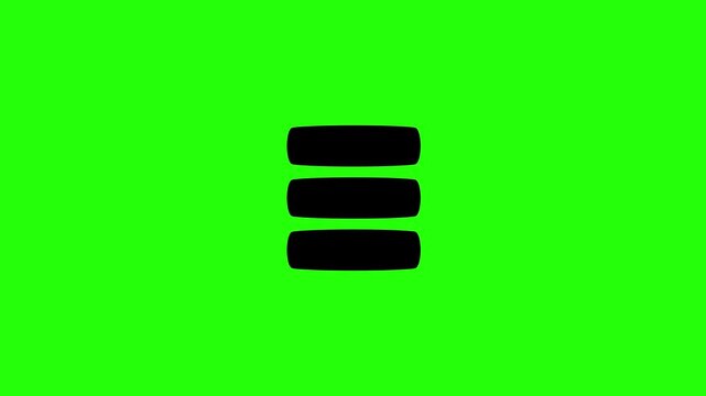 High quality 4K video showing multiple rounded layers stacked volume storage silhouette bouncing. Creative technical asset for database vlog.