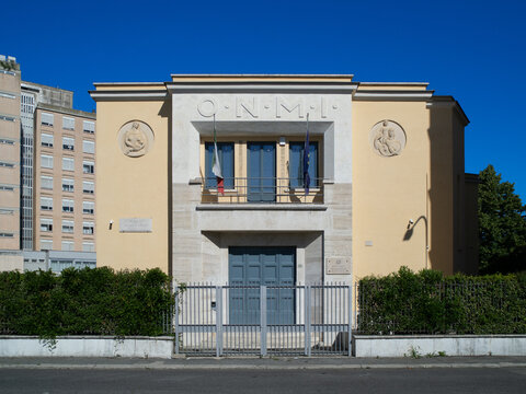 Fascist architectural styled building, seat of a branch of the Ministry of Culture in the city of Latina, Italy
