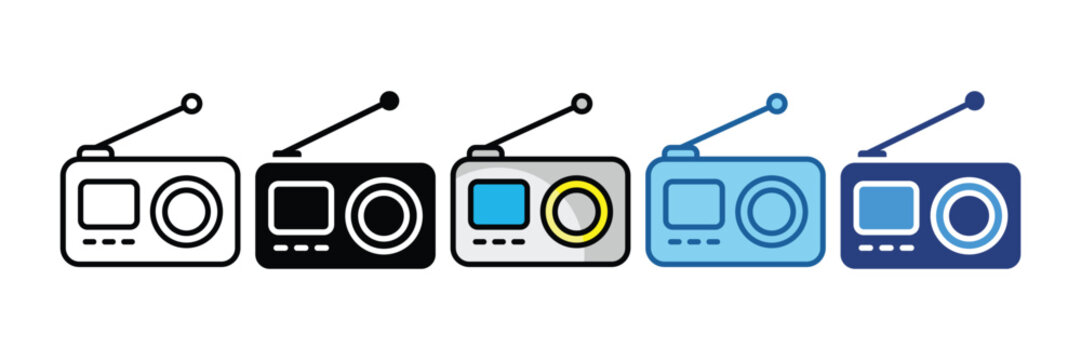 Radio  Icon Set Multiple Style Collection