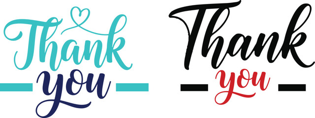 Thank you typography designs in multiple colors and styles © MstSubera