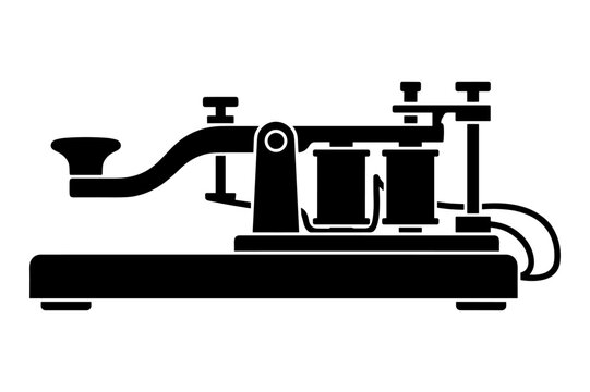 Morse code telegraph machine representing communication technology and history.